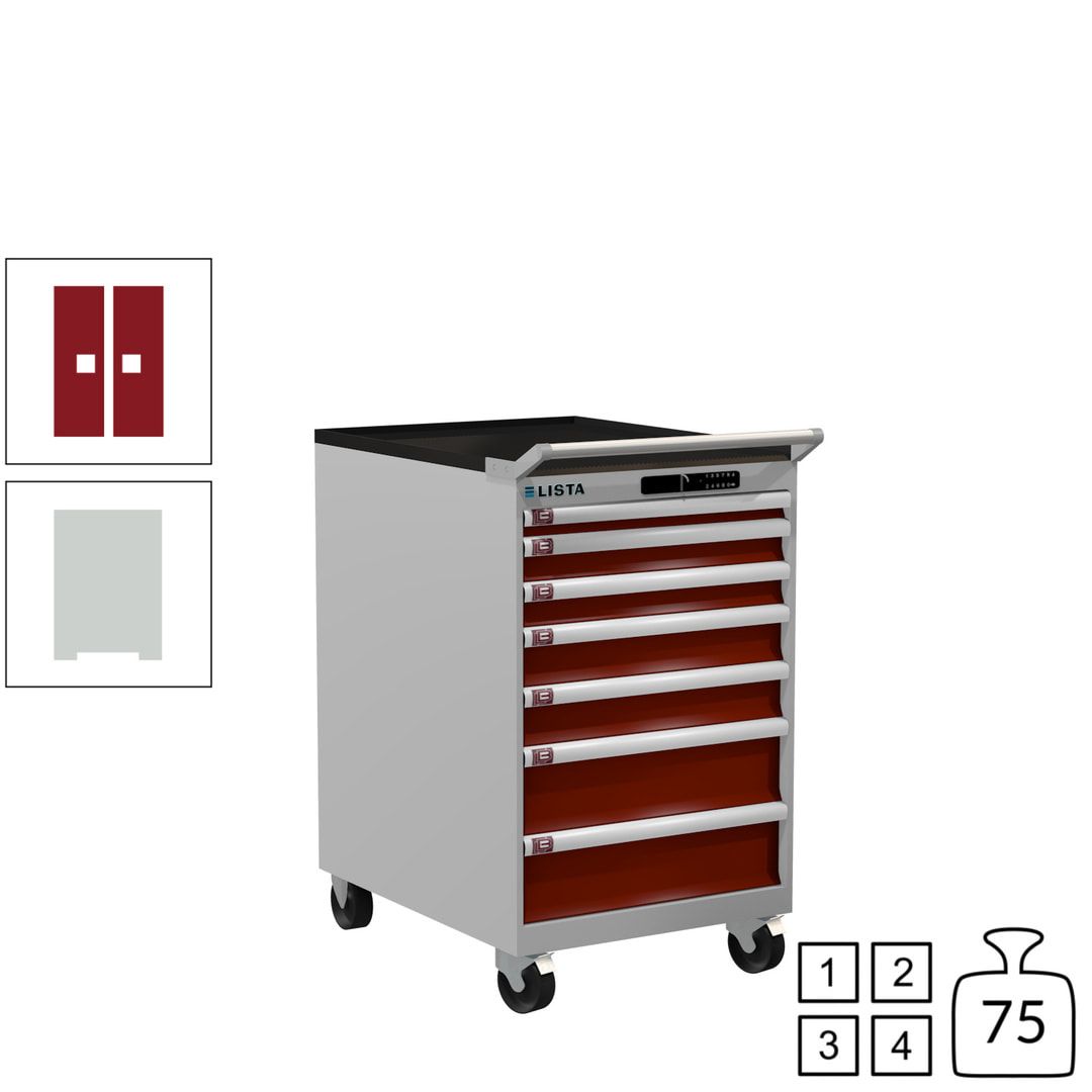 Lista Schubladenschrank - 14.372.010 - 990 x 564 x 725 mm (HxBxT) - 7 Schubladen - 75 kg - Key Lock - lichtblau (RAL 5012)