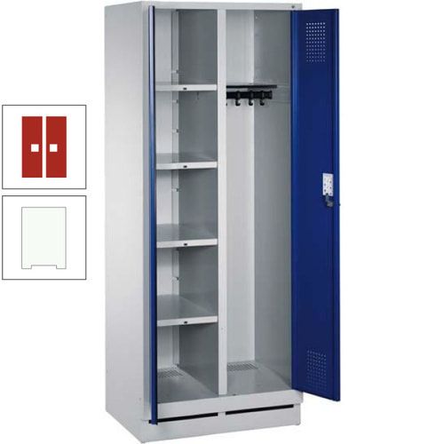 Mehrzweckschrank, Doppeltüren, Füße, 2 Abteile a 300 mm, Korpus anthrazitgrau, Tür anthrazitgrau, 1.800 x 600 x 500 mm (HxBxT)