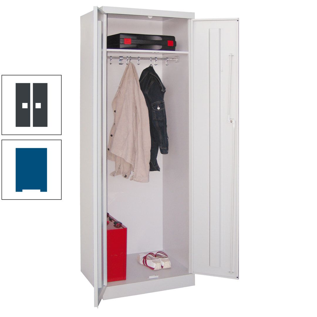 Garderobenschrank - 1 Fachboden - Kleiderstange - 1.800x600x500 mm (HxBxT) - Zylinderschloss - anthrazitgrau