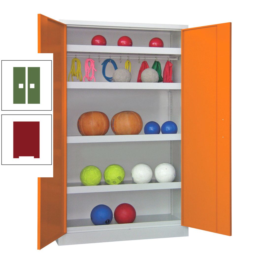 Ballschrank - Vollblechtüren - 4 Böden - 1 Hakenleiste - 1.950x1.200x500 mm (HxBxT) - anthrazitgrau