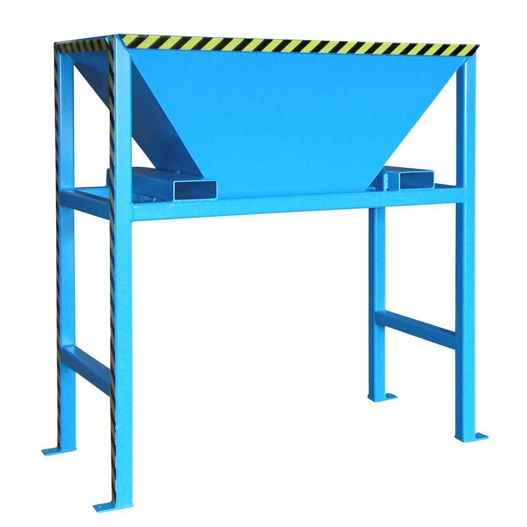 Befülltrichter für Big-Bags und Container - mit Ständer - 2.050 x 1.980 x 980 mm (HxBxT) - feuerrot (RAL 3000)