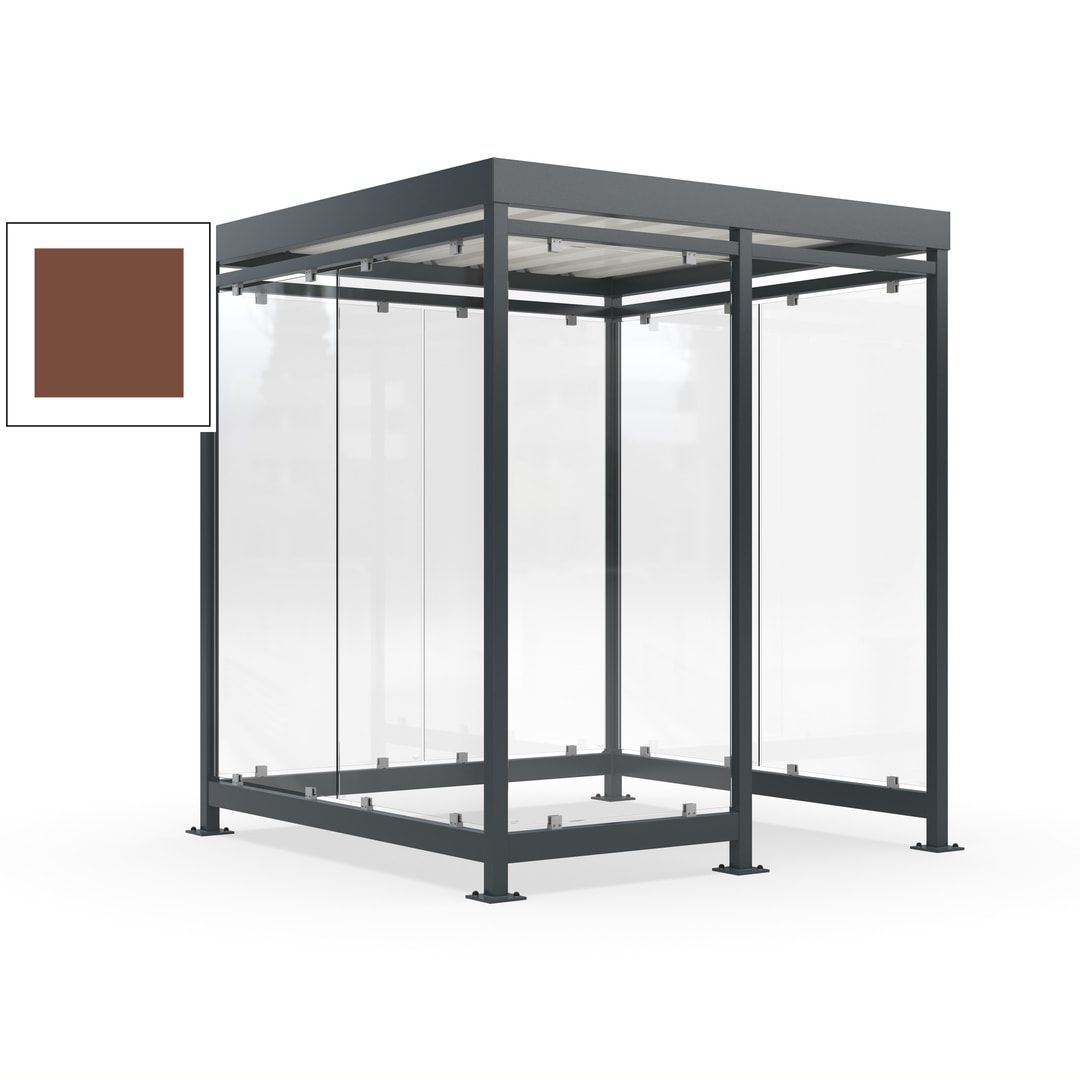 Raucherunterstand, Bushaltestelle, 7 Wände, 6-7 Personen, 2.510 x 2.165 x 2.165 mm (HxBxT), Farbe Achatgrau