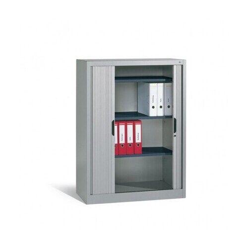 C+P Omnispace, Rollladenschrank, Aktenschrank, Büroschrank, Stahlschrank, abschließbar, 3 Fachböden, Farbe lichtgrau, 1.660 x 1.000 x 420 mm (HxBxT)