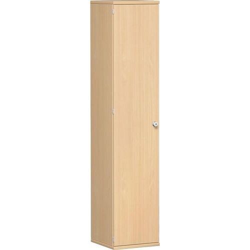 Flügeltürenschrank, Holztüren, Schloss links, 5 Ordnerhöhen, 4 Einlegeböden, 1.920 x 400 x 425 mm (HxBxT), Frontfarbe Ahorn, Korpusfarbe Ahorn