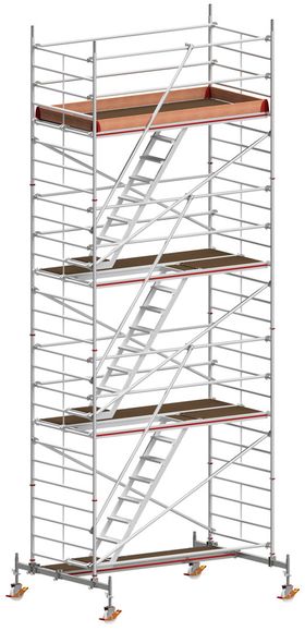Treppen-Fahrgerüst mit Traversen - fahrbar - Höhe wählbar - 2.950 x 1.500 mm (BxT) - Hymer