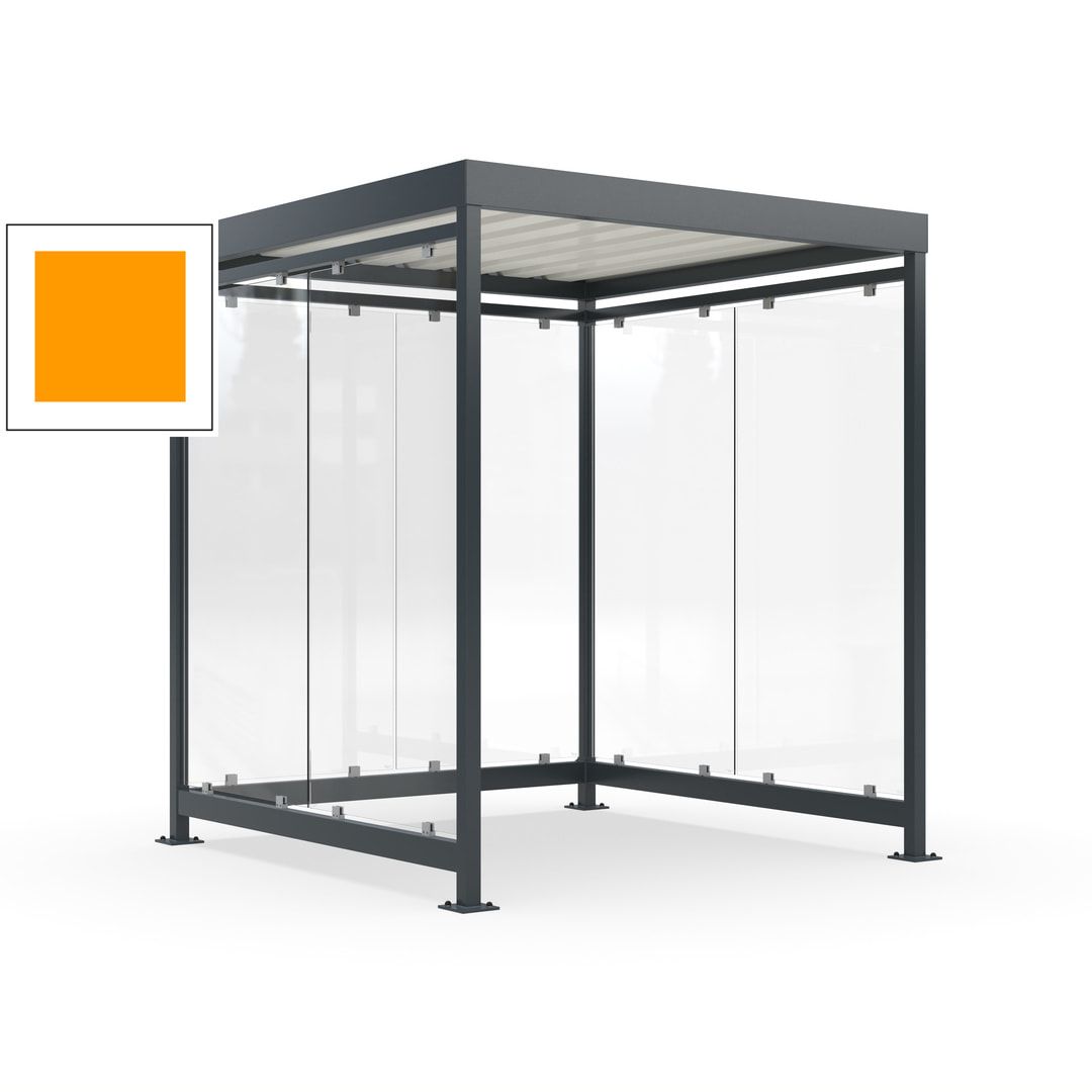 Raucherunterstand, Bushaltestelle, 6-7 Personen, 6 Wände, 2.510 x 2.165 x 2.165 mm (HxBxT), Achatgrau