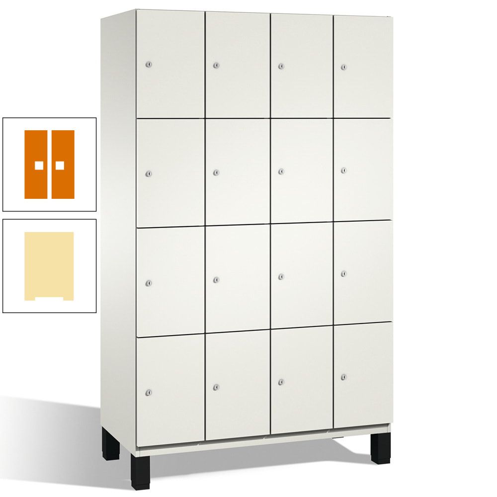 Fächerschrank, Stahlschrank, 16 Fächer, Türöffnungsbegrenzer, mit Füßen, Korpus lichtgrau, Tür anthrazitgrau, 1.980 x 1.200 x 525 mm (HxBxT)