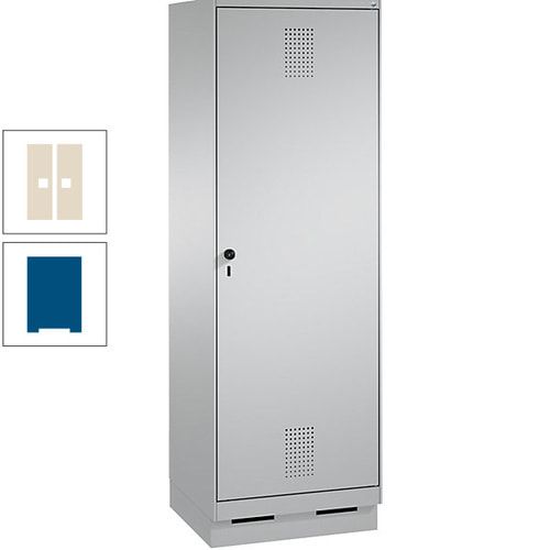 Doppel-Spind, Garderobenschrank, 1 Tür für 2 Abteile a 300 mm, Korpus anthrazitgrau, Türen anthrazitgrau, 1.800 x 600 x 500 mm (HxBxT)