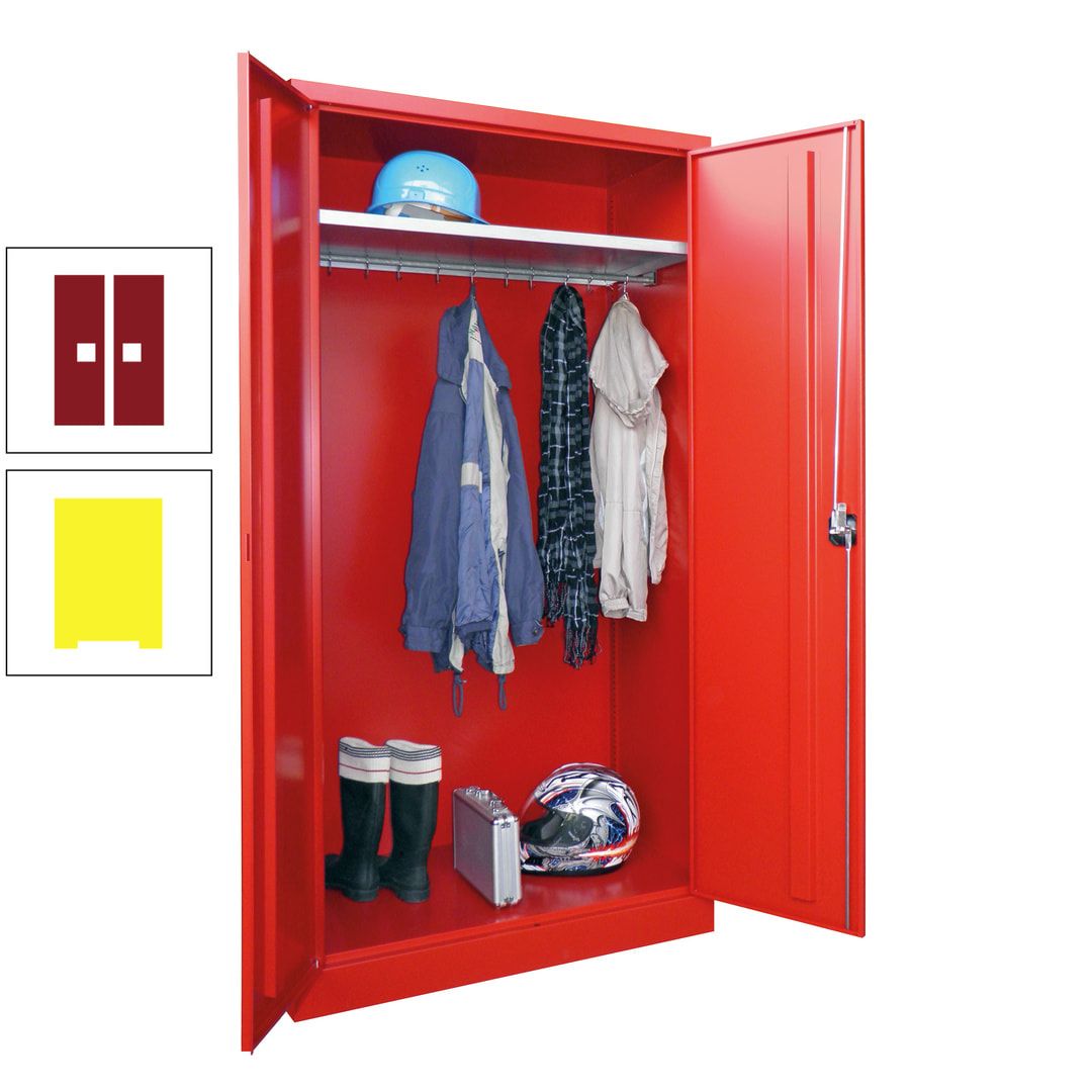 Garderobenschrank - 1.950x1.000x500 mm (HxBxT) - Hutboden, pulverbeschichtet - anthrazitgrau