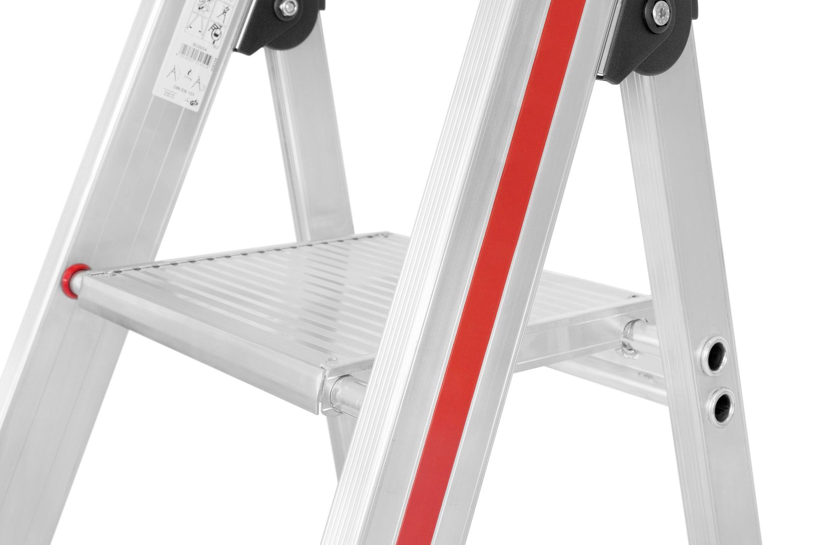 Einseitige Alu-Stufenstehleiter - Brücke aus Aluguss - Länge 1.700 mm - 4 Stufen - Standhöhe 930 mm
