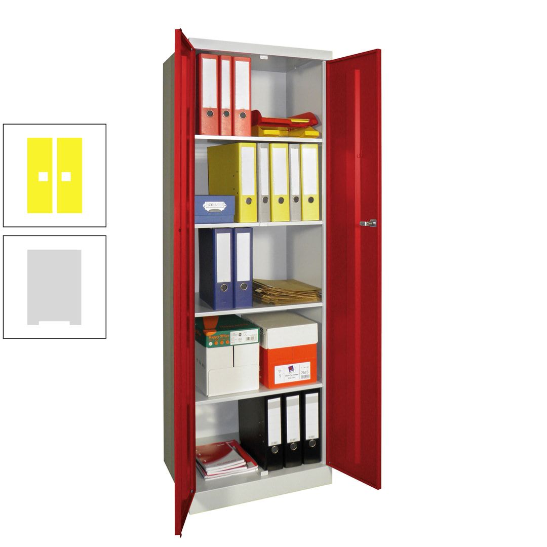 Aktenschrank - Sockel - 4 Böden - 1.800x600x500 mm (HxBxT) - Zylinderschloss - anthrazitgrau