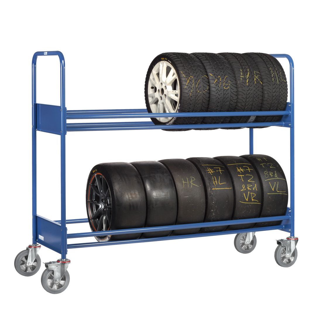 Fetra - Reifenwagen mit 2 Etagen - Tragkraft 500 kg - 1.671 x 671 x 1.991 mm (HxBxT)