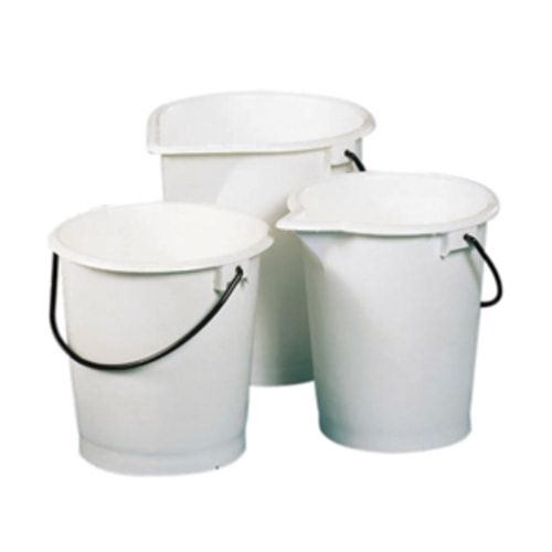 Industrieeimer - PE - 10 l - säurefest - weiß - Tragegriff - Ausguss - DxH 290x280 mm - 2 Stk.