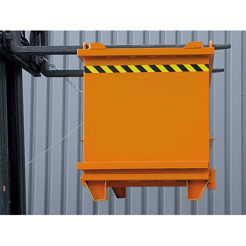 Eichinger Bodenklappenbehälter, Klappbodenbehälter, 1.000 Liter, stapelbar, Kettensicherung, 1.070 x 1.000 x 1.330 mm (HxBxT), Farbe anthrazitgrau