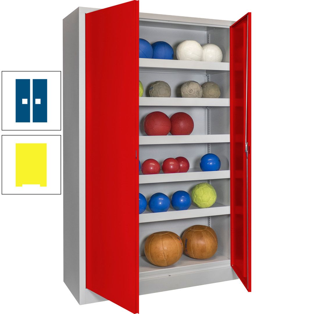 Ballschrank - Vollblechtüren - 5 Böden - 1.950x1.200x500 mm (HxBxT) - anthrazitgrau