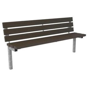 Parkbank, Gartenbank, Bambus Sitzleisten, zum Einbetonieren, mit Rückenlehne, Farbe Bambus dunkel, 822 x 1.770 mm (HxB)