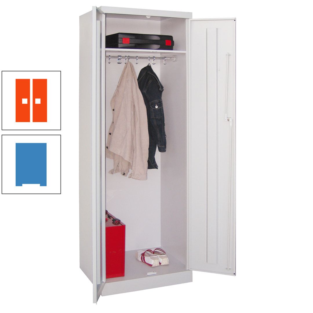 Garderobenschrank - 1 Fachboden - Kleiderstange - 1.800x600x500 mm (HxBxT) - Zylinderschloss - anthrazitgrau
