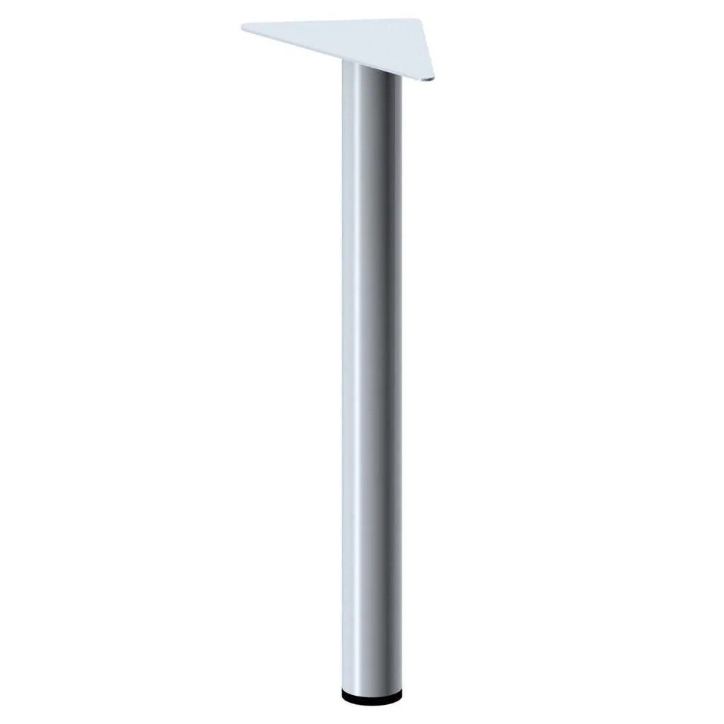 Einzelstützfuß Rundrohr, höhenverstellbar 655-775mm, Durchmesser 60mm, silber