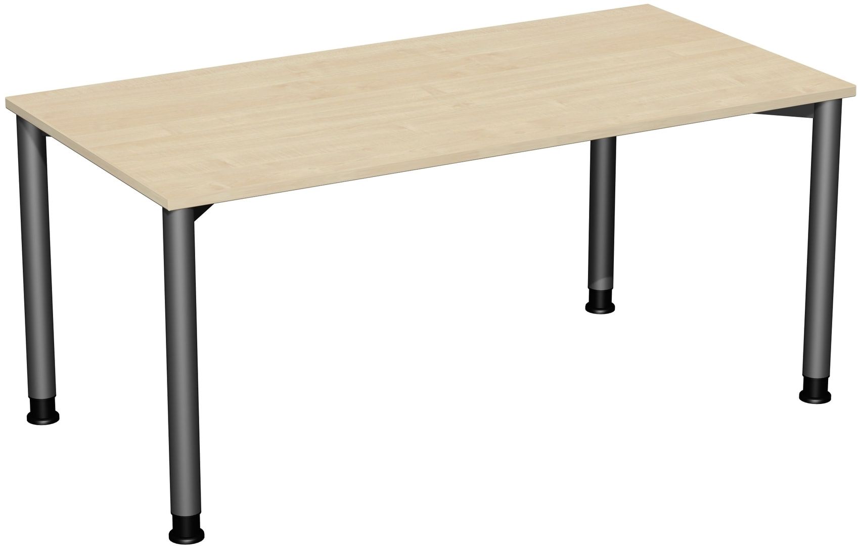 Schreibtisch - 4-Fuß Flex - Bürotisch - Höhe 680-800 mm - 1.200 x 600 mm (BxT) - Gestell anthrazit - Ahorn