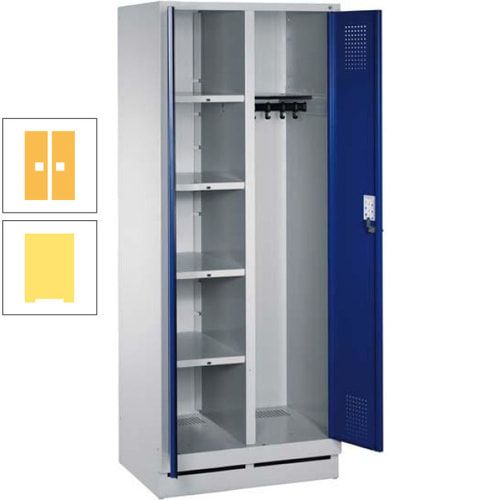 Mehrzweckschrank, Doppeltüren, Füße, 2 Abteile a 300 mm, Korpus anthrazitgrau, Tür anthrazitgrau, 1.800 x 600 x 500 mm (HxBxT)