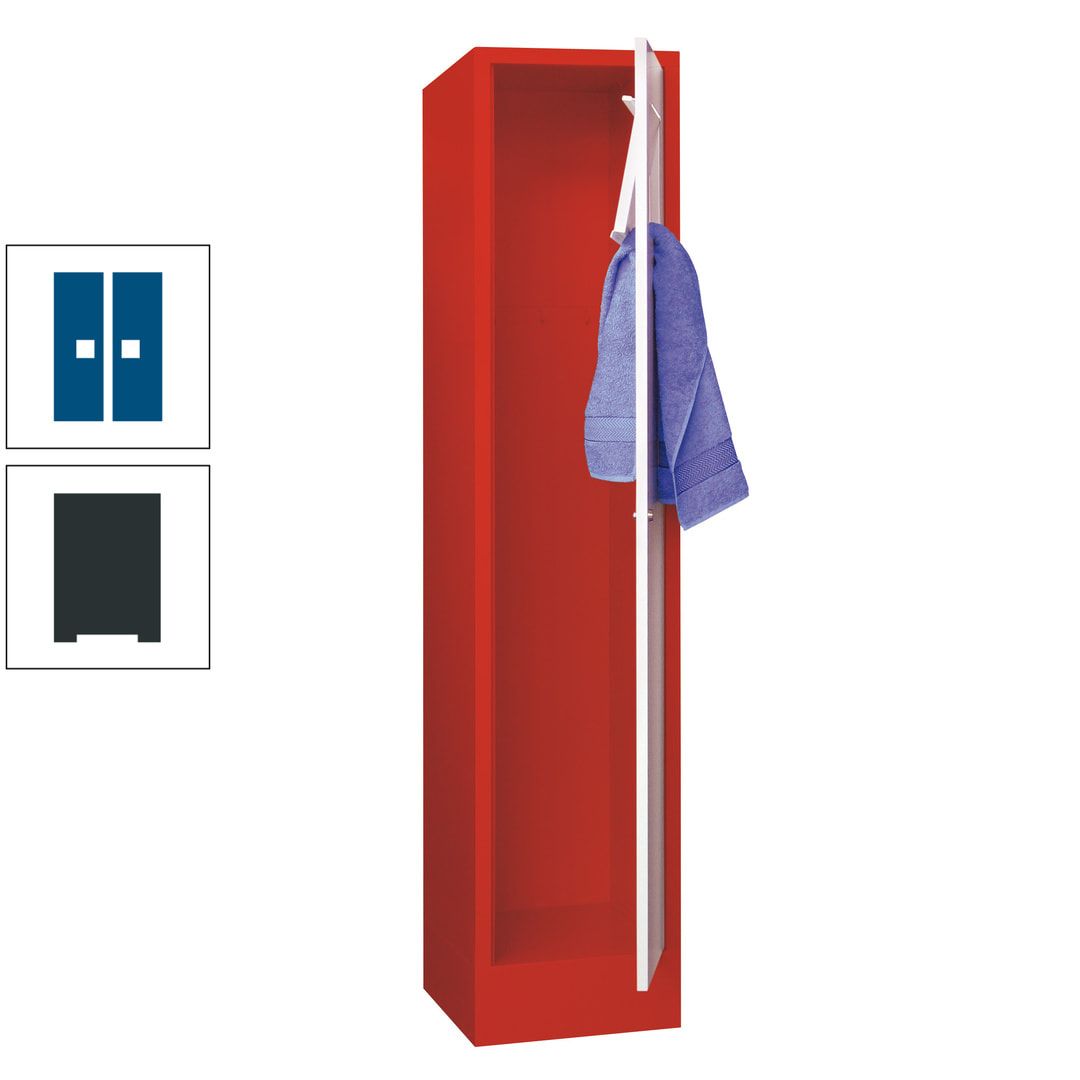 Wäschesammelschrank - 1.850 x 400 x 500 mm (HxBxT) - Sockel - Drehriegel - anthrazitgrau