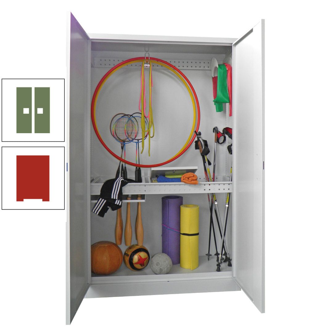 Sportschrank - Vollblechtüren - Variante 1 - 1.950x1.200x500 mm (HxBxT) - anthrazitgrau