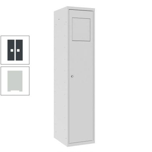 Wäschesammelschrank, Wäscheschrank, Einwurfklappe, Beutelhalter, 1.800 x 400 x 500 mm (HxBxT), Korpus anthrazitgrau, Front anthrazitgrau