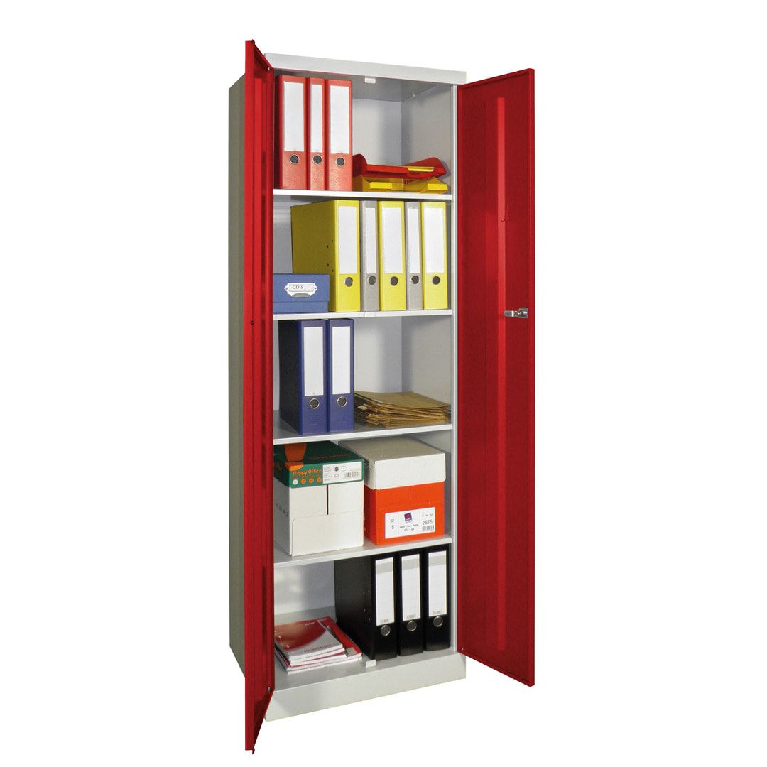 Aktenschrank - Sockel - 4 Böden - 1.800x600x500 mm (HxBxT) - Zylinderschloss - anthrazitgrau
