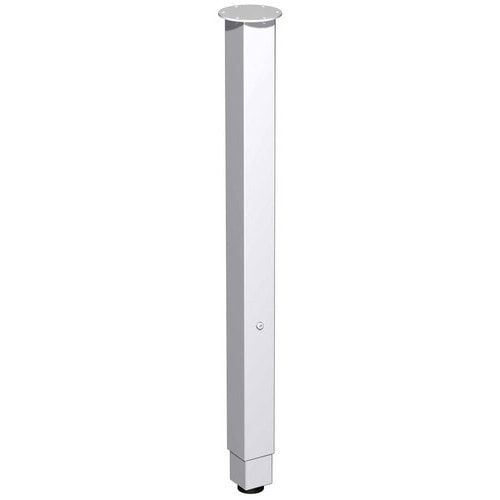 Eckschreibtisch, Ecke links, Füße einseitig verkürzt, 4-Fuß Quadrat Pro, höhenverstellbar, 680-800 x 1.600 x 1.200 mm (HxBxT), Dekor Ahorn