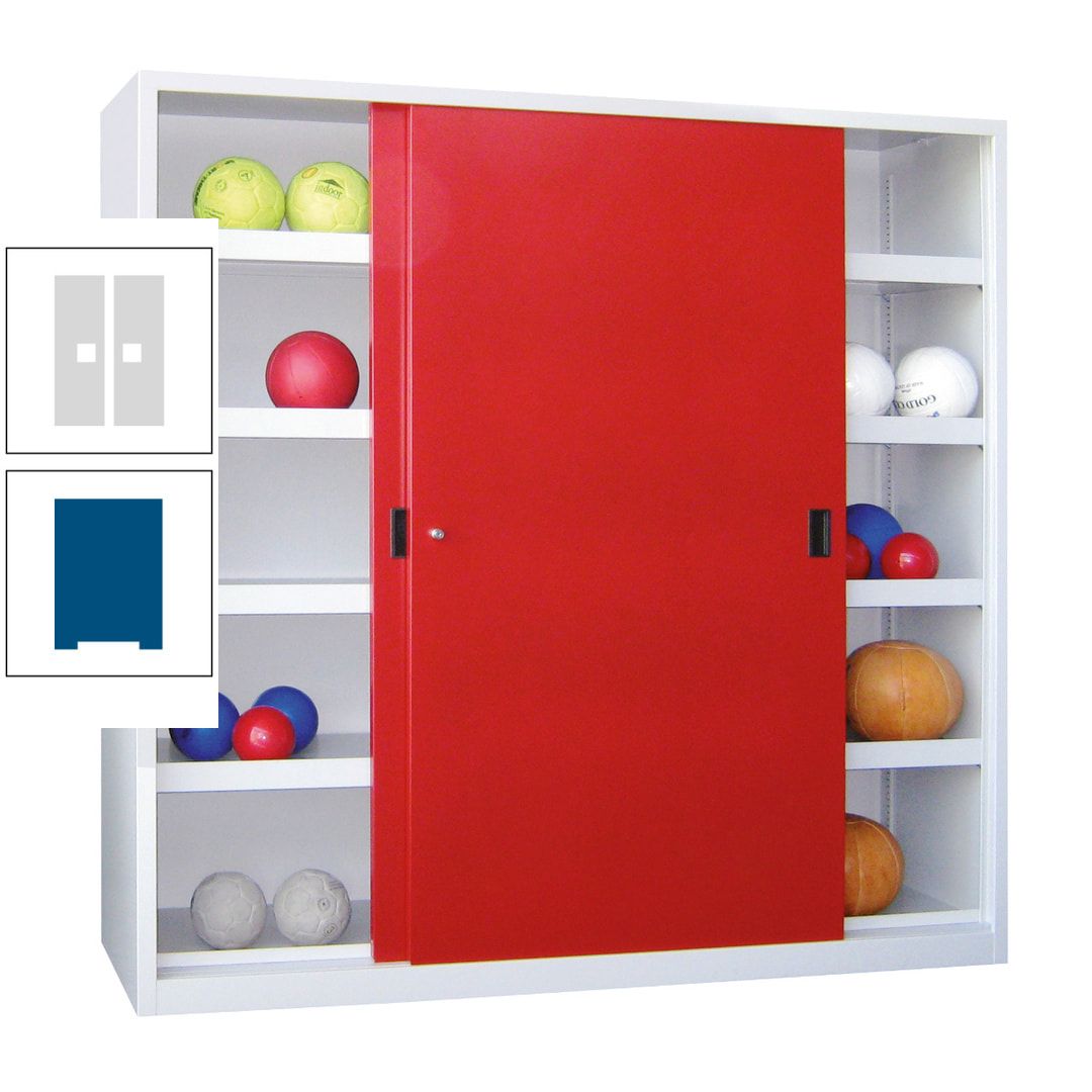 Ballschrank - Schiebetüren - Trennwand - 8 Böden - 1.950x1.500x600 mm (HxBxT) - anthrazitgrau
