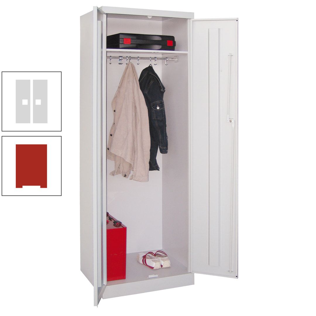 Garderobenschrank - 1 Fachboden - Kleiderstange - 1.800x600x500 mm (HxBxT) - Zylinderschloss - anthrazitgrau