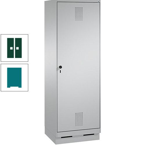 Doppel-Spind, Garderobenschrank, 1 Tür für 2 Abteile a 300 mm, Korpus anthrazitgrau, Türen anthrazitgrau, 1.800 x 600 x 500 mm (HxBxT)