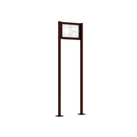 Pfosten-Set (2 Endpfosten) für Schaukasten mit Einflügeltür - Höhe 2.200 mm - auf Bodenplatten - Farbe Schokoladenbraun