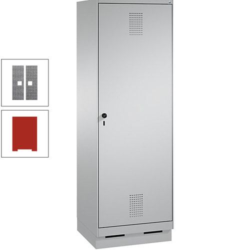 Doppel-Spind, Garderobenschrank, 1 Tür für 2 Abteile a 300 mm, Korpus anthrazitgrau, Türen anthrazitgrau, 1.800 x 600 x 500 mm (HxBxT)