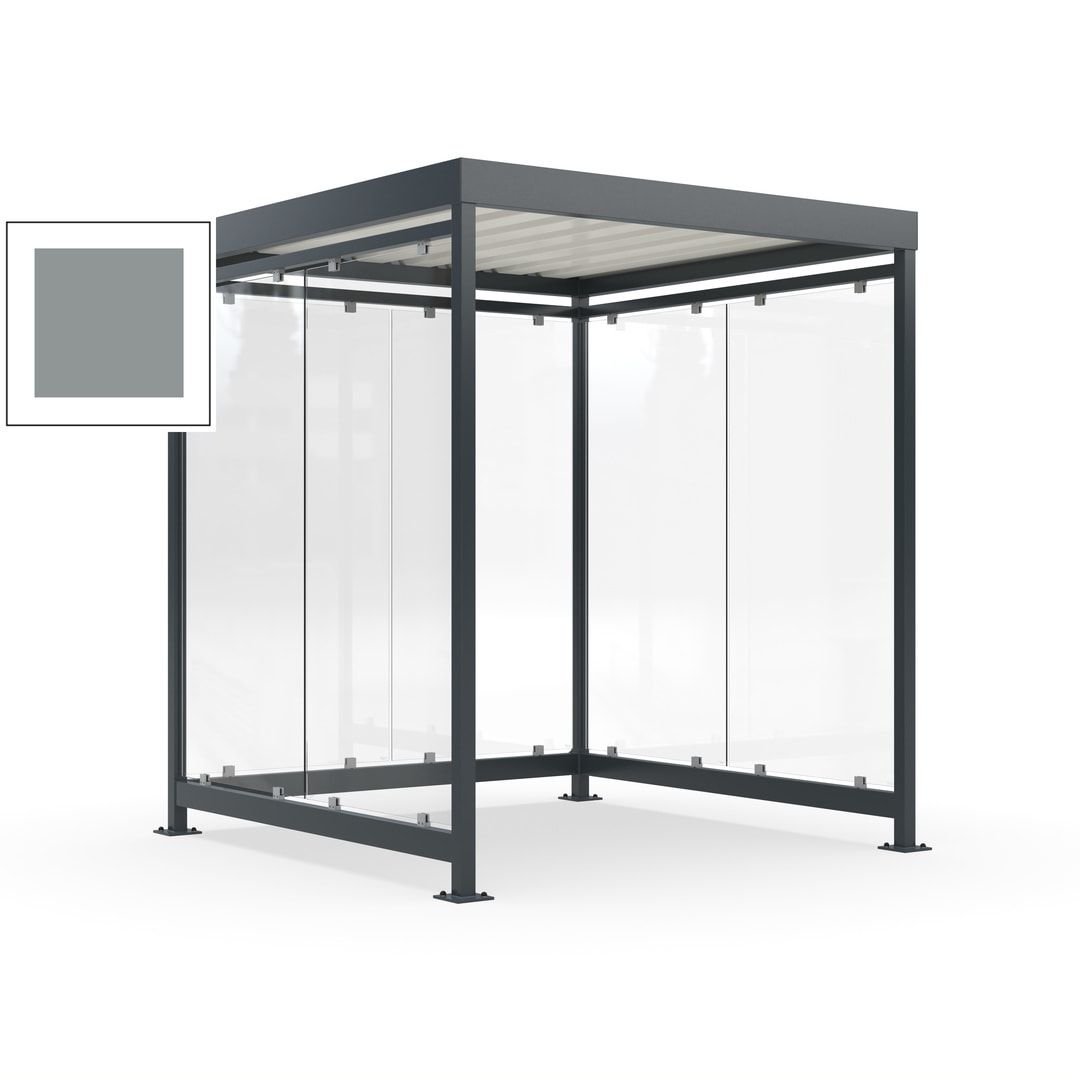 Raucherunterstand, Bushaltestelle, 6-7 Personen, 6 Wände, 2.510 x 2.165 x 2.165 mm (HxBxT), Achatgrau