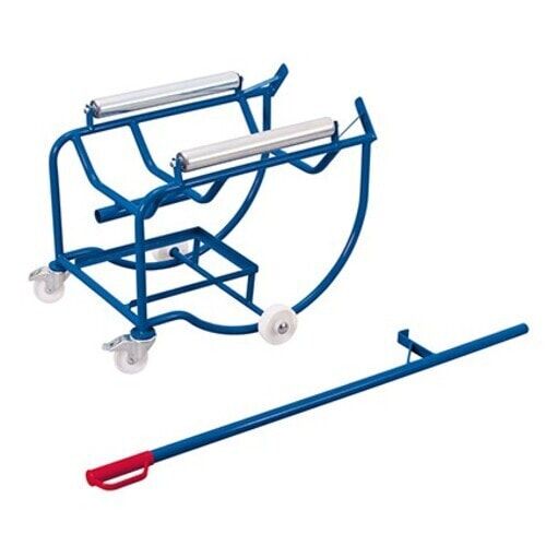 Fasskipper für 200 l Fässer - 250 kg Traglast - Auflage mit 2 Rollen - inkl. Hebestange