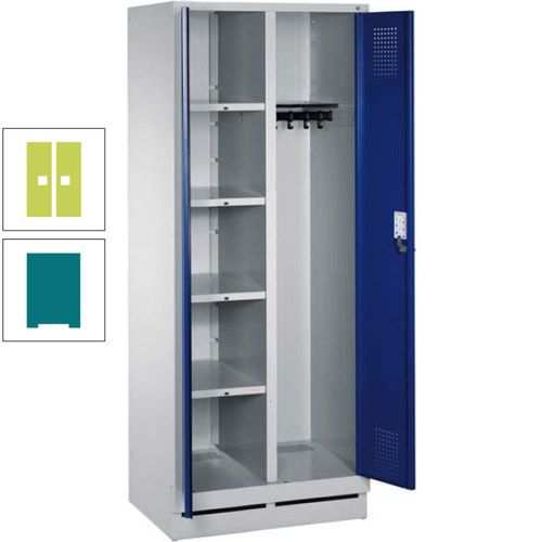 Mehrzweckschrank, Doppeltüren, Füße, 2 Abteile a 300 mm, Korpus anthrazitgrau, Tür anthrazitgrau, 1.800 x 600 x 500 mm (HxBxT)