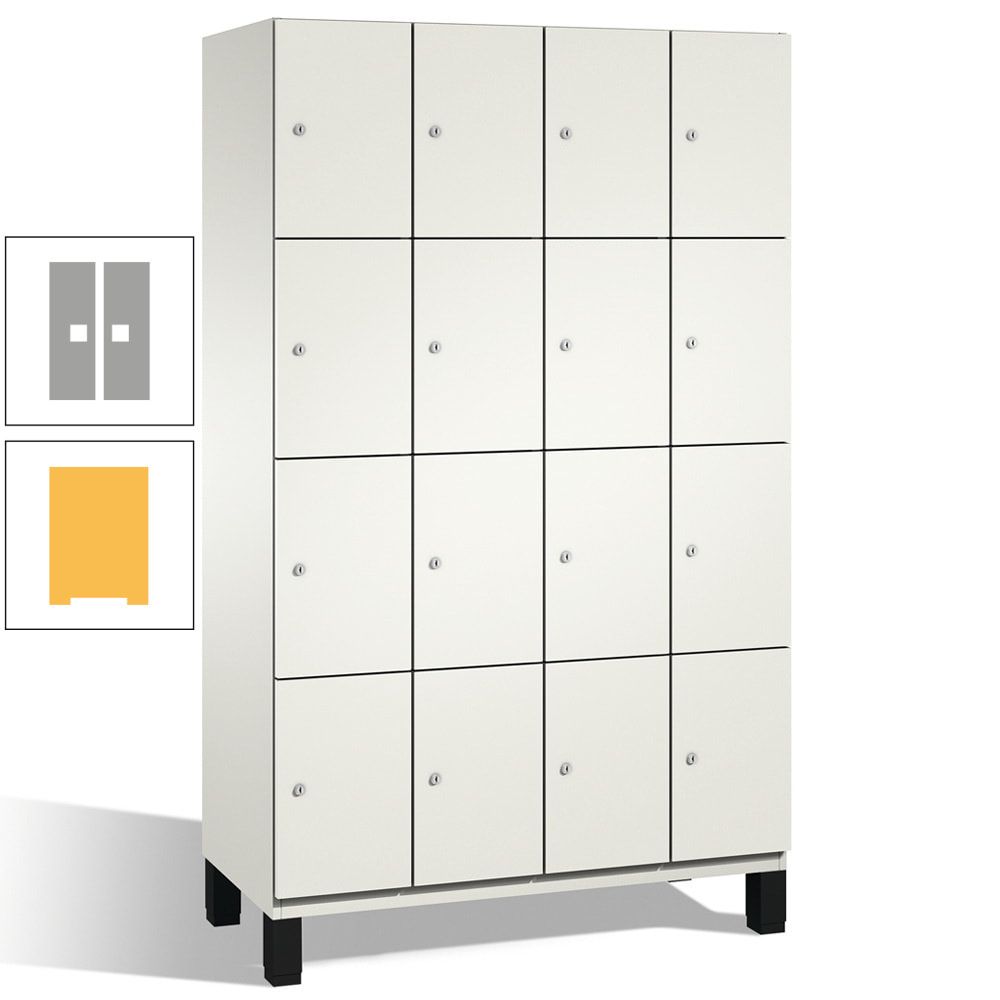 Fächerschrank, Stahlschrank, 16 Fächer, Türöffnungsbegrenzer, mit Füßen, Korpus lichtgrau, Tür anthrazitgrau, 1.980 x 1.200 x 525 mm (HxBxT)
