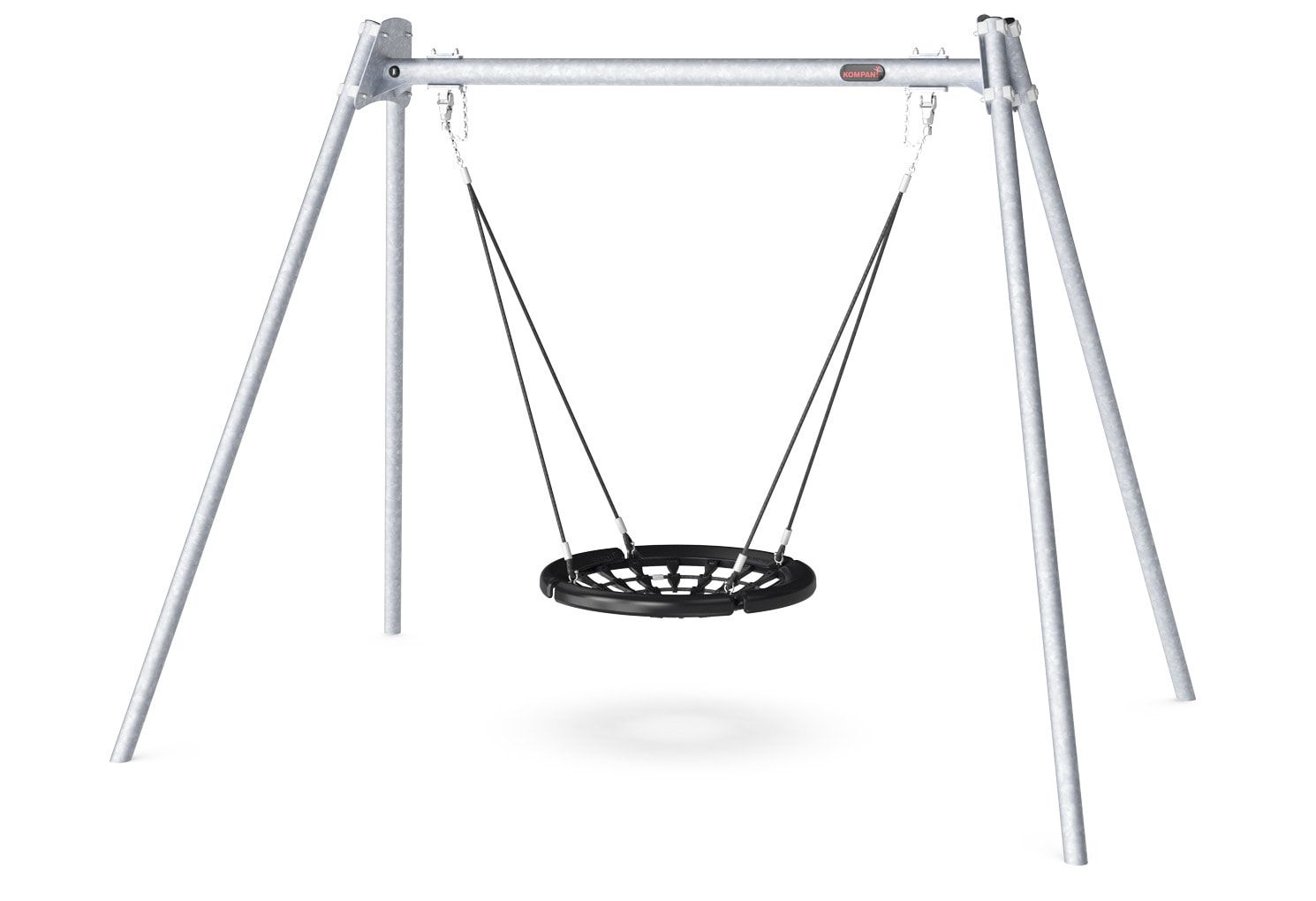 Nestschaukel, Schalennest, A-Rahmen, Schwerlastaufhängung, 6 Nutzer, ab ca. 2 Jahre, Verdrehsicherung, 2.740 x 3.620 x 2.370 mm (HxBxT), 1.000 mm (D)