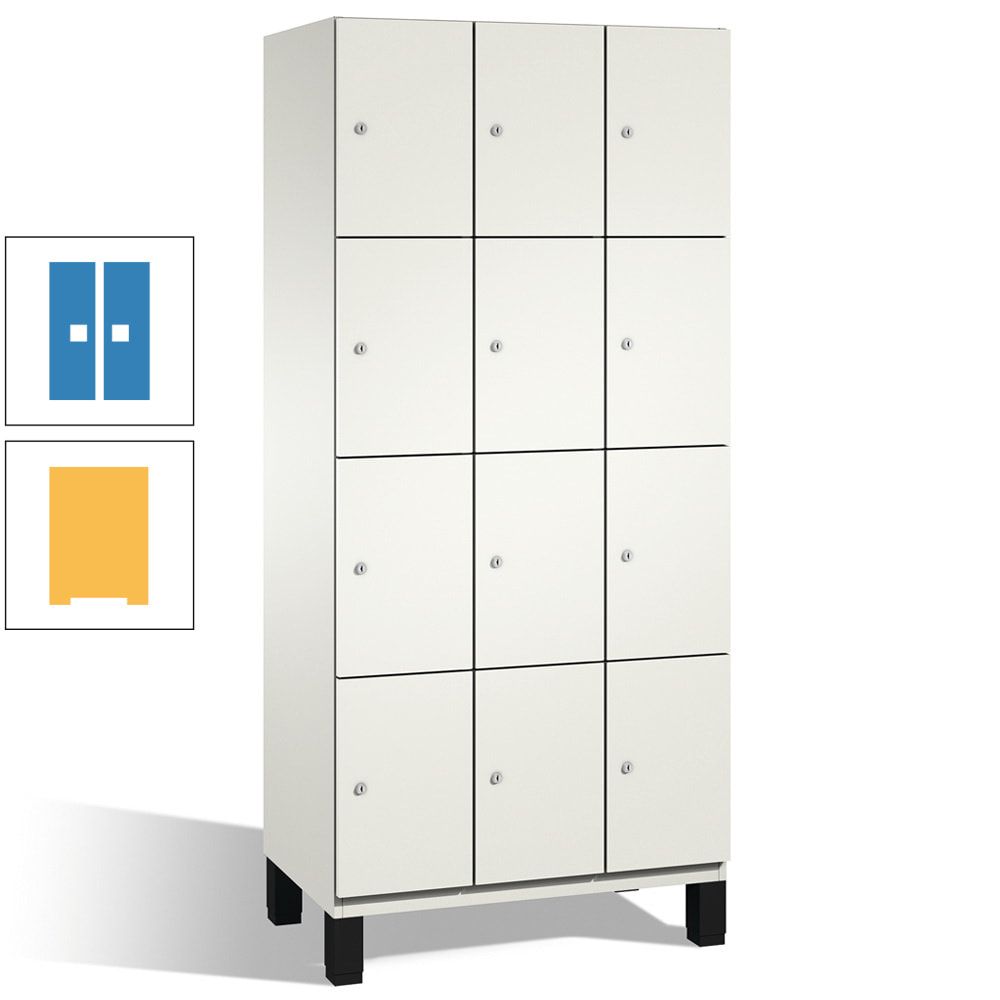 Fächerschrank, Stahlschrank, 12 Fächer, Türöffnungsbegrenzer, mit Füßen, Korpus lichtgrau, Tür anthrazitgrau, 1.980 x 900 x 525 mm (HxBxT)