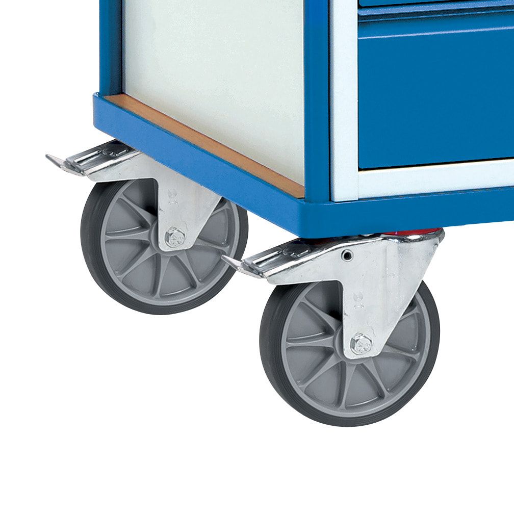 Fetra - Werkstattwagen mit 2 Schränken - Tragkraft 600 kg - Höhe 900 mm - Ladefläche 700 x 1.050 mm - 4 Schubladen