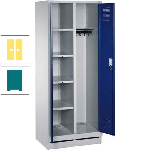 Mehrzweckschrank, Doppeltüren, Füße, 2 Abteile a 300 mm, Korpus anthrazitgrau, Tür anthrazitgrau, 1.800 x 600 x 500 mm (HxBxT)