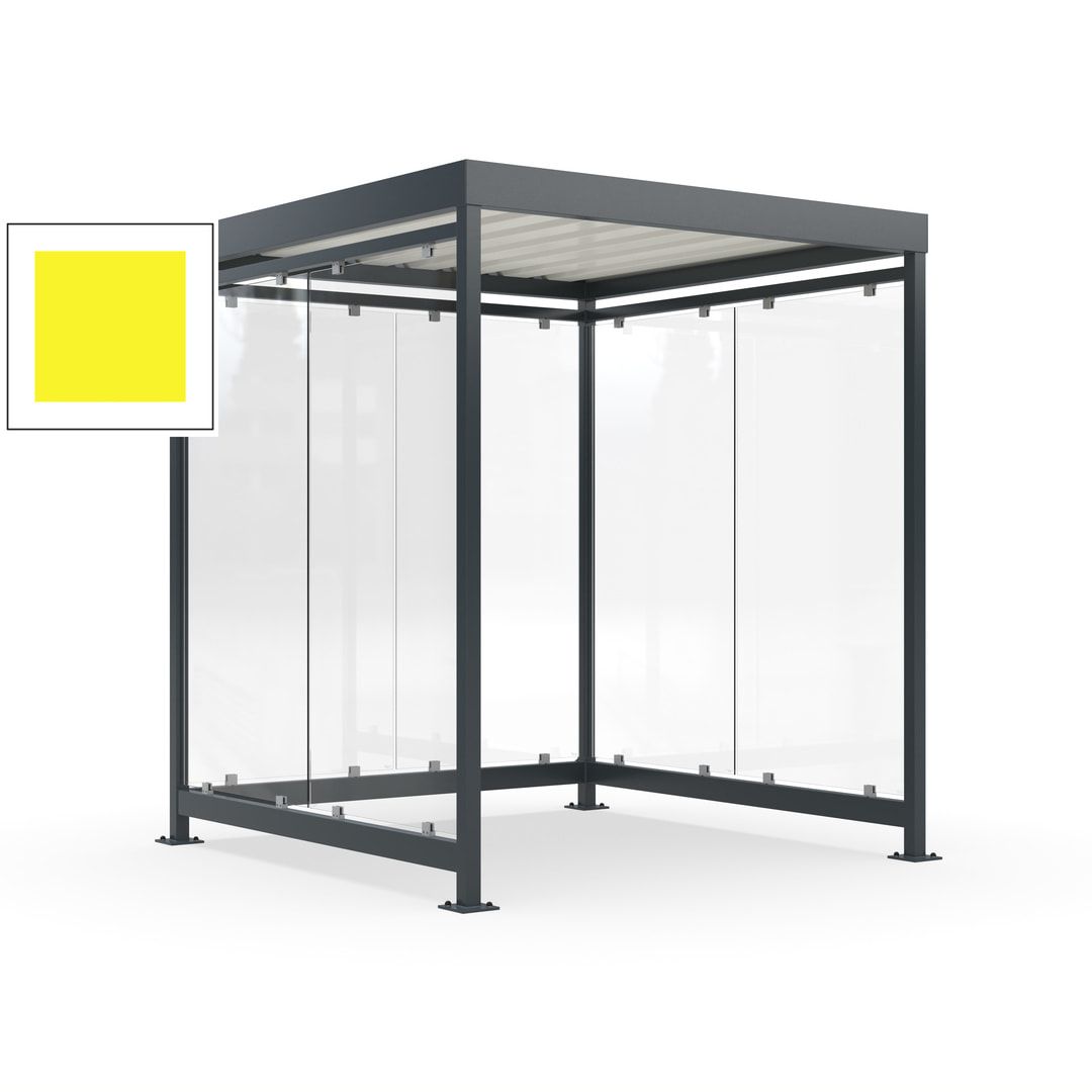 Raucherunterstand, Bushaltestelle, 6-7 Personen, 6 Wände, 2.510 x 2.165 x 2.165 mm (HxBxT), Achatgrau