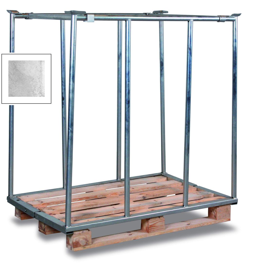 Palettenaufsatzrahmen für Europalette - 1.000 kg - Höhe 1.200 mm - 3-fach stapelbar - Schmalseite offen - lichtblau