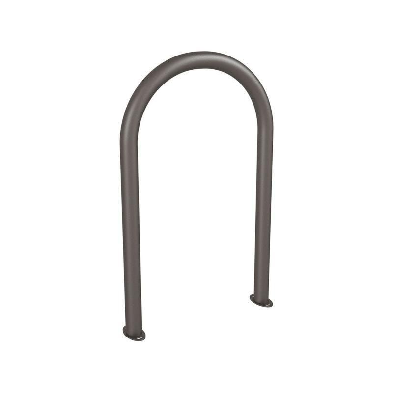 Fahrradbügel, Anlehnbügel, Büroklammerform, universell, Stahlrohr, auf Bodenplatten, 1.000 x 625 mm (HxB), beschichtet, Farbe wählbar