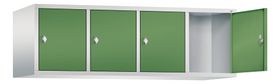 Aufsatzschrank für Spinde und Schließfachschränke, 4 Abteile, 500 x 1.590 x 465 mm (HxBxT), Stahlschrank