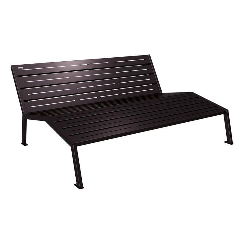 Liegestuhl aus Stahl - mit Rückenlehne - 808 x 1.800 mm (HxB) - Farbe enzianblau - Parkbank - Gartenbank