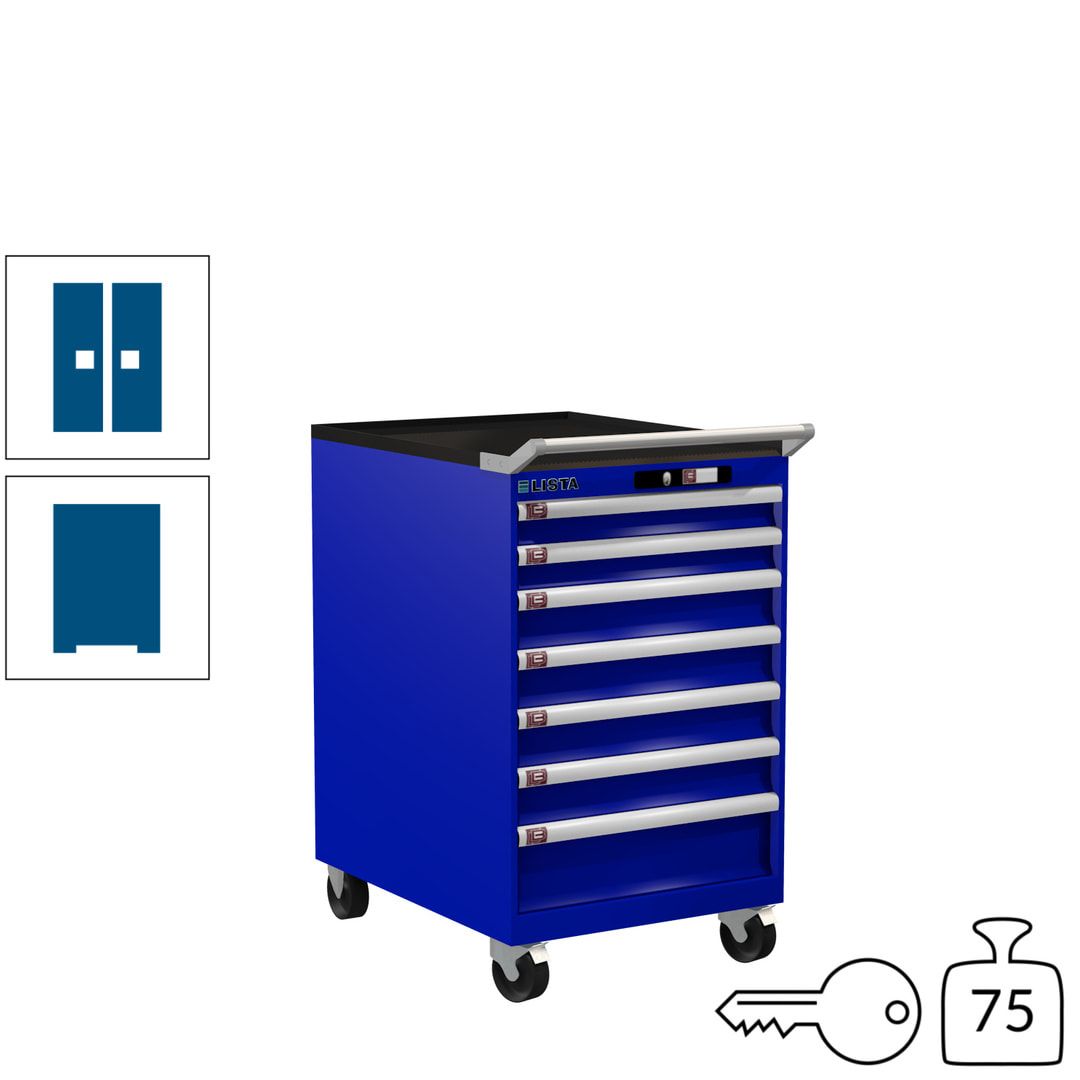 Lista Schubladenschrank - 14.373.010 - 990 x 564 x 725 mm (HxBxT) - 7 Schubladen - 75 kg - Key Lock - lichtblau (RAL 5012)
