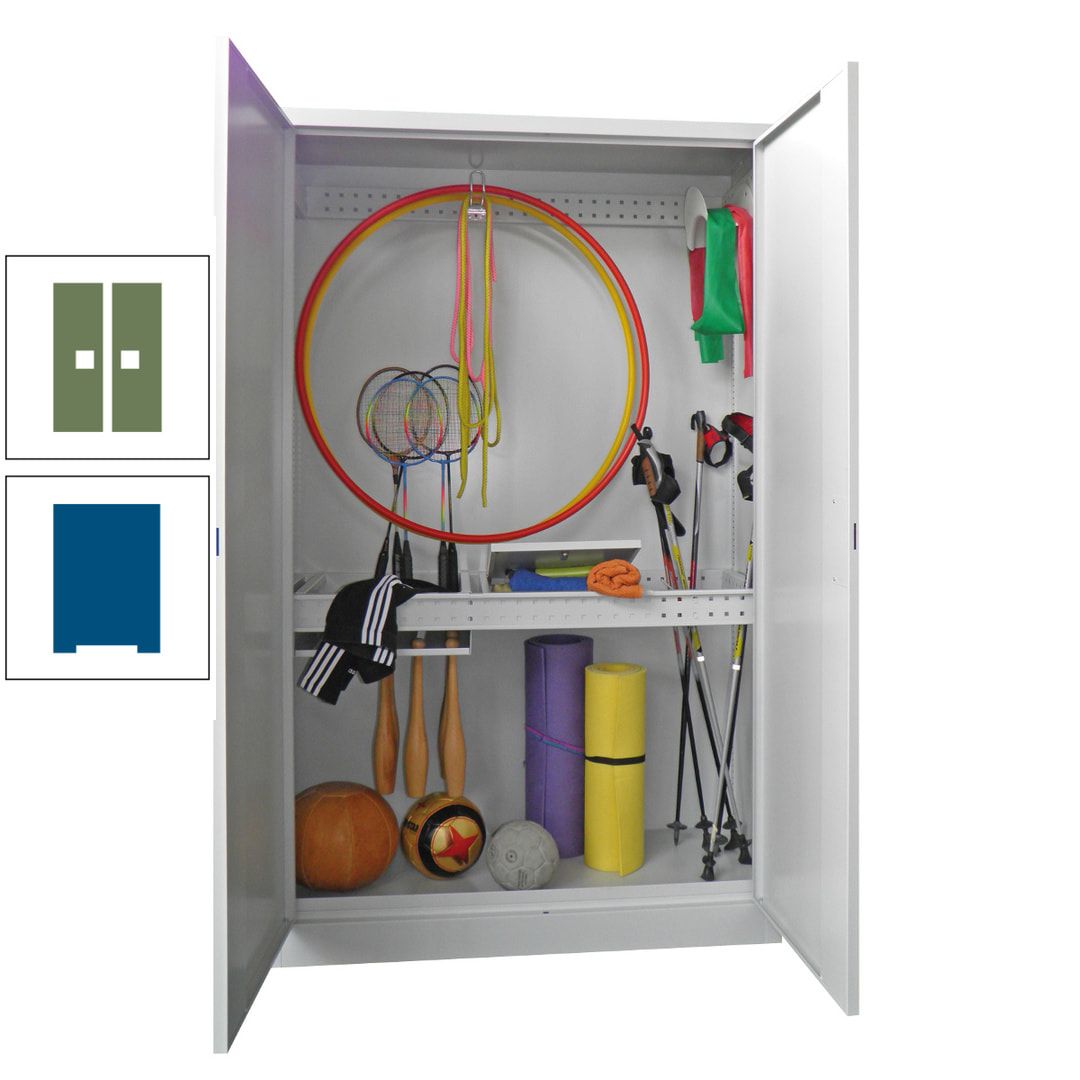 Sportschrank - Vollblechtüren - Variante 1 - 1.950x1.200x500 mm (HxBxT) - anthrazitgrau