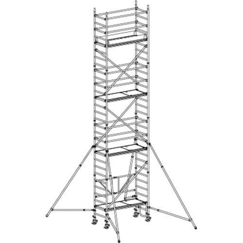 Klappbares Fahrgerüst - mit Ausleger - 1.800 x 1.900 x 800 mm (HxBxT) - Hymer Aluminium Gerüst